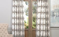 Sarong Grey Printed Cotton Pole Pocket Single Curtain Panels