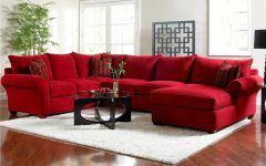 Red Leather Sectionals with Chaise