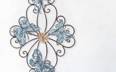 Flower and Butterfly Urban Design Metal Wall Decor