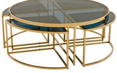 15 Inspirations Square Black and Brushed Gold Coffee Tables