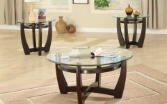 2024 Popular Small Round Glass and Wood Coffee Table