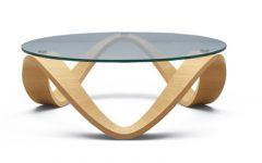 Glass Circle Coffee Table Metal Base
