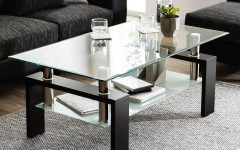 Glass Coffee Tables with Lower Shelves