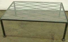 Square Glass Top Metal Coffee Table