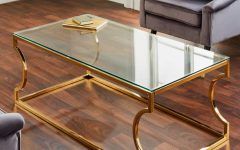 2024 Latest Antiqued Gold Rectangular Coffee Tables