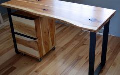 Black Metal and Rustic Wood Office Desks