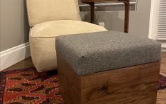 15 Ideas of Ottomans with Walnut Wooden Base