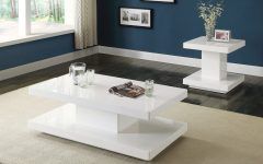 2024 Latest Gloss White Steel Coffee Tables