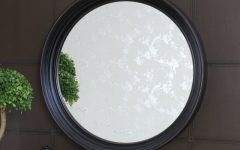 2024 Popular Shiny Black Round Wall Mirrors