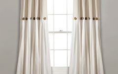 Linen Button Window Curtains Single Panel