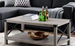 2024 Latest Gray Driftwood and Metal Coffee Tables