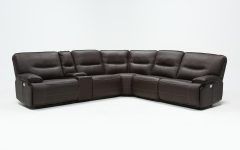Marcus Chocolate 6 Piece Sectionals with Power Headrest and Usb