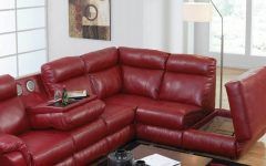 Red Leather Sectional Sofas with Recliners