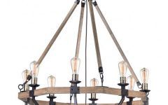 15 Inspirations Weathered Oak and Bronze 38-inch Eight-light Adjustable Chandeliers
