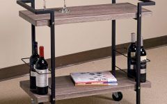 15 Best Collection of Modern Mobile Rolling Tv Stands with Metal Shelf Black Finish