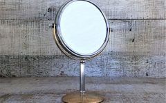 15 Ideas of Single-sided Chrome Makeup Stand Mirrors