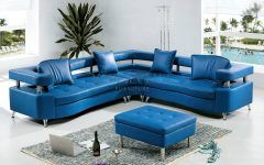 Blue Leather Sectional Sofas