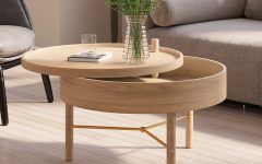 Wood Rotating Tray Coffee Tables