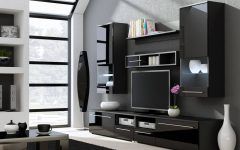 15 Collection of Black Gloss Tv Wall Unit