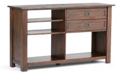 Distressed Brown Wood 2-tier Desks