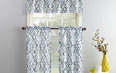  Best 20+ of Geometric Print Microfiber 3-piece Kitchen Curtain Valance and Tiers Sets