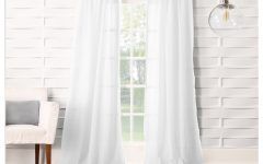 20 Collection of Ladonna Rod Pocket Solid Semi-sheer Window Curtain Panels
