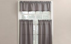 Microfiber 3-piece Kitchen Curtain Valance and Tiers Sets