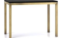 Parsons Clear Glass Top & Brass Base 48x16 Console Tables