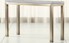  Best 30+ of Parsons Grey Solid Surface Top & Brass Base 48x16 Console Tables