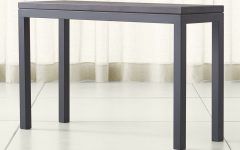 2024 Best of Parsons Black Marble Top & Dark Steel Base 48x16 Console Tables