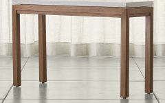 Parsons Travertine Top & Stainless Steel Base 48x16 Console Tables