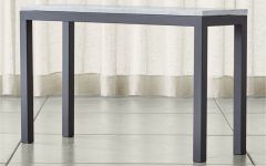 Parsons White Marble Top & Dark Steel Base 48x16 Console Tables