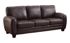 Faux Leather Sofas in Dark Brown