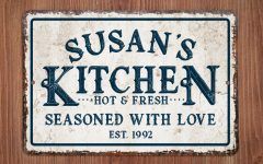 Personalized Distressed Vintage-look Kitchen Metal Sign Wall Decor