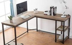 Glass White Wood and Walnut Metal Office Desks