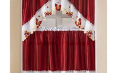 Imperial Flower Jacquard Tier and Valance Kitchen Curtain Sets