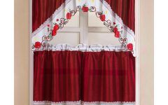 20 Collection of Faux Silk 3-piece Kitchen Curtain Sets