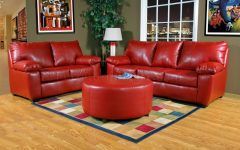 Red Leather Couches and Loveseats