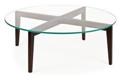 Round Glass and Wood Coffee Tables