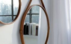 Leather Round Mirrors