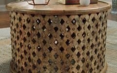 Round Carved Wood Coffee Tables