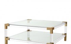 Acrylic & Brushed Brass Coffee Tables