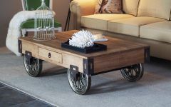 Rustic Coffee Table with Wheels