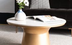 15 Photos Faux White Marble and Metal Coffee Tables
