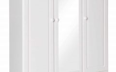 White 3 Door Wardrobes with Mirror