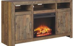 15 Collection of Modern Farmhouse Fireplace Credenza Tv Stands Rustic Gray Finish