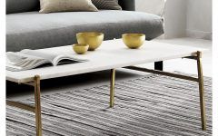 Slab Large Marble Coffee Tables with Brass Base