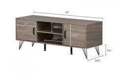 South Shore Evane Tv Stands with Doors in Oak Camel