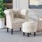 Starks Tufted Fabric Chesterfield Chair and Ottoman Sets