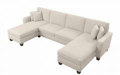15 Best 130" Stockton Sectional Couches with Double Chaise Lounge Herringbone Fabric